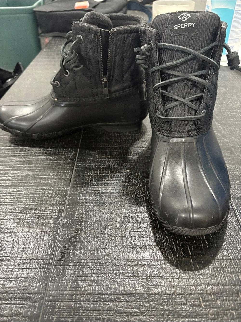 Sperry Black Waterproof Lace-Up Winter Boots